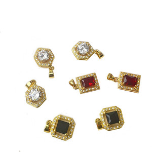 Conjunto de Collar con Colgante Hexagonal para Mujer, con Incrustaciones de Diamantes Negros, Rojos y Blancos, Joyería Fina para Uso Diario - Product Image 2