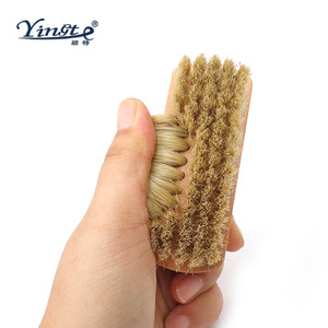 Yinste Double Sided Laundry Brush Wooden Handle Boar Bristles <b>Clothes</b> Shoe <b>Cleaning</b> Brush - Product Image 2