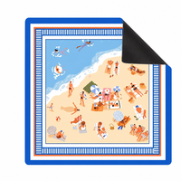 Tapis de jeu de table carré moderne de luxe américain, imprimé rayures estivales, imperméable, antidérapant et silencieux