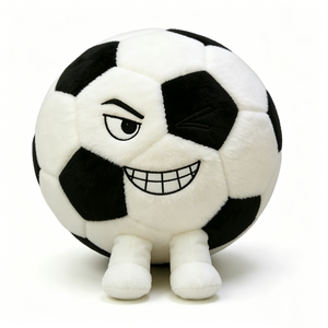 Peluche de balón de fútbol personalizado, personaje de peluche de fútbol, muñeco de peluche de fútbol que mueve la ceja, peluche antropomórfico de balón de fútbol - Product Image 1