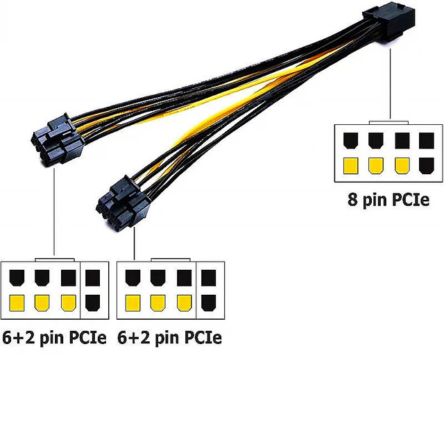 8PIN Dual 8PIN 6+2 GPU Power Cable 5557 Terminal Wire Pcie for Graphics Card Extension Power Transmission IP67 Rated Automobile