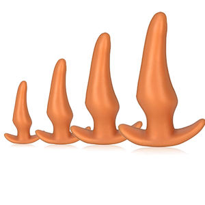 金アナルディルド膣ディレーターソフト液体シリコーンウェアラブルアナルバットプラグエキスパンダーセックスおもちゃ安全ベースウェアラブルアナルプラグ用 - Product Image 1