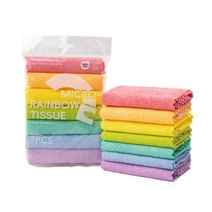 Microfiber Rainbow Cleaning <b>Cloths</b> 7Pcs 30x30cm Super <b>Absorbent</b> Kitchen Rag Set - Product Image 1