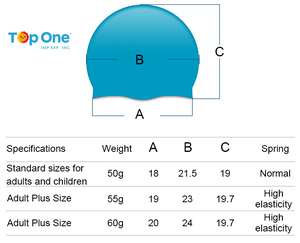 TopOne Logo personnalisé enfants élastique imperméable chapeau de piscine College Arena Silicone casquettes de natation - Product Image 6