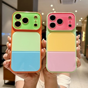 เคสโทรศัพท์แบบ Color-block สำหรับ iPhone 18/17 Pro Max, ช่องเว้าเลนส์ขนาดใหญ่, เคสกันกระแทกสีลูกกวาดแบบ Patchwork สำหรับ 16 Pro - Product Image 2