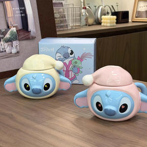 <span class=keywords><strong>Taza</strong></span> de cerámica de punto <span class=keywords><strong>3D</strong></span> de dibujos animados, 380Ml, apto para microondas y lavavajillas para parejas domésticas, té y café de la tarde - Product Image 4