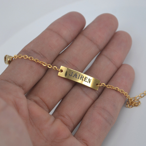 18K <span class=keywords><strong>Oro</strong></span> Placcato In Acciaio Inox Su Misura Personalizzati Nome Del Bambino Braccialetto - Product Image 5