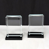 Trophée unique personnalisé en forme de porte en cristal, plaque de champion en cristal avec base noire MH-J0738