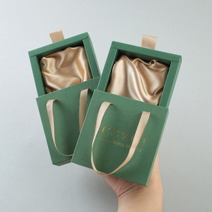 Recyclable Custom Printing Packaging <b>Box</b> Rigid Cardboard Sliding Drawer <b>Box</b> with Ribbon Handle Portable Luxury Gift <b>Box</b> - Product Image 2