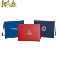 Gold Foil Custom Pu Leather A3 Certificate File Folder Holder Leather Diploma Holder
