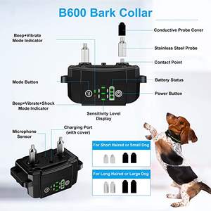 रिचार्जेबल स्मार्ट डॉग बार्क कॉलर एडजस्टेबल एंटी-बार्किंग ट्रेनिंग कॉलर बीप वाइब्रेशन और शॉक फीचर्स के साथ - Product Image 5
