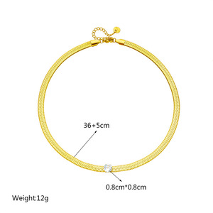 European American Fashion Snake Bone Chain Necklace Gold Round Diamond Unisex Everyday Wear - Product Image 4