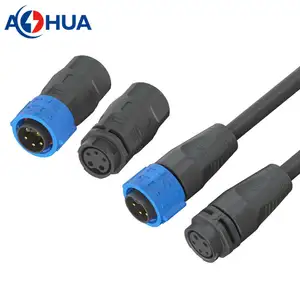 Cable de alimentación LED para exteriores K25 impermeable macho hembra conector de Cable de 3 pines bloqueo rápido IP68