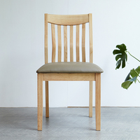 Chaises de restaurant en bois DISHI avec siège rembourré noir, chaises de salle à manger en bois massif pour café, bistrot, hôtel, banquet