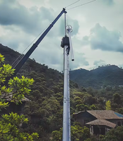 Tour monopôle de communication pour station de base 5G en acier Q355B galvanisé à chaud, norme ASTM, 10M 20M