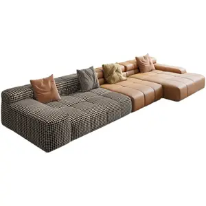 Hiện đại Modular sofa cắt L hình dạng Sofa giường nhung vải ghế sofa phòng khách sofa