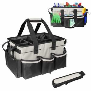 Custom logo Wearable Large <b>Cleaning</b> <b>Caddy</b> Bag for Housekeeper, Clean Supply Organizer with Adjustable Shoulder - Product Image 1