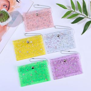 Monedero de PVC transparente con estrella, personalizado con logo impreso, en stock, creativo, portátil, con cadena, para colgar, regalo para chicas, almacenamiento. - Product Image 4