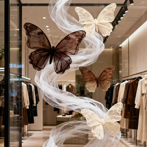 Decorazione di Lusso a <span class=keywords><strong>Farfalla</strong></span> in Stile Organza per Vetrine di Centri Commerciali, Fondali per Matrimoni ed Eventi Artistici - Product Image 5
