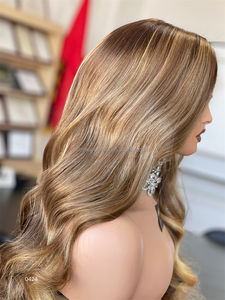 Perruques pour femmes 2026 de haute qualité en <span class=keywords><strong>cheveux</strong></span> vierges bruts HD 13x5 avec petite calotte, ligne de <span class=keywords><strong>cheveux</strong></span> pré-épilée, ondulations lâches et mèches - Product Image 4