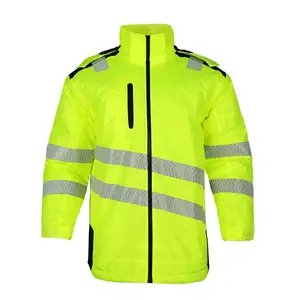 sicherheit wasserdichte kleidung arbeiten hohe sichtbarkeit winter reflektierende arbeitskleidung hi viz jacke für herren