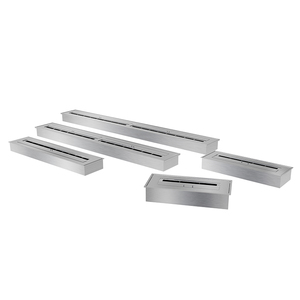 Caminetto a Bioetanolo Eco-Flame da Incasso Moderno in Acciaio da 1800mm (6 Piedi) 18 Litri per Uso Interno in Hotel - Product Image 4