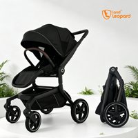 Poussette Bébé Pliable de Luxe 3-en-1 Premium avec Protection Latérale Contre les Chocs, Face au Rétroviseur, Capacité de Charge 20KG, Protection UV UPF50+