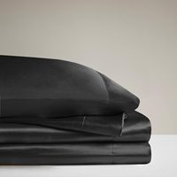 1 drap-housse, 1 drap plat, 4 taies d'oreiller à fermeture enveloppe, 6 pièces, tissu polyester satiné tissé uni, doux et soyeux, personnalisable