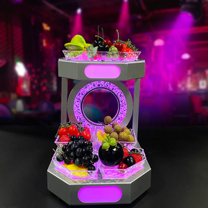Plateau de service de fruits en métal de luxe boîte de nuit <span class=keywords><strong>Plub</strong></span> assiette de fruits avec support plats et assiettes - Product Image 2