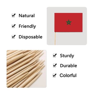 Palillo <span class=keywords><strong>de</strong></span> Dientes Desechable con Bandera <span class=keywords><strong>de</strong></span> <span class=keywords><strong>Marruecos</strong></span> <span class=keywords><strong>de</strong></span> 3.5x2.5cm, Logotipo Personalizado para Pasteles, Eventos Deportivos, Partidos <span class=keywords><strong>de</strong></span> Fútbol - Product Image 2