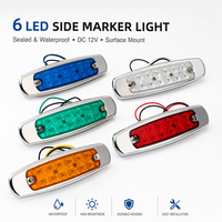 Nouveau feu latéral LED 12V 24V en acier inoxydable pour semi-remorque, blanc/jaune/rouge/bleu/vert