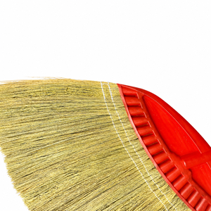 Refill Natural Grass Broom <b>Head</b> Eco Friendly With Red Plastic Frame Medium Bristles Durable Floor Cleaning Tool Basic <b>Style</b> - Product Image 3