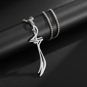 Collana di moda in acciaio inossidabile argento islamico musulmano <span class=keywords><strong>Zulfiqar</strong></span> spada ciondolo - Product Image 4