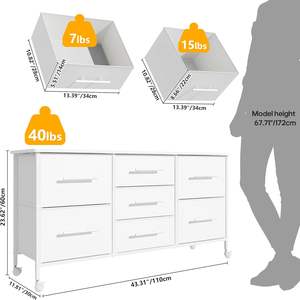 وحدة تخزين حديثة بأدراج مكونة من 7 أدراج لغرفة النوم أو غرفة المعيشة بتصميم أثاث منزلي أنيق - Product Image 3