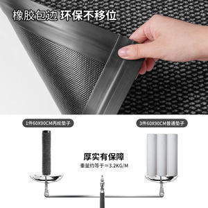 พรมเช็ดเท้ากลางแจ้งรูปสี่เหลี่ยมผืนผ้ากันลื่น ทำจากเส้นใยโพลีเอสเตอร์ ขอบยางลายสับปะรด สีพื้น ป้องกันการลื่นไถล สำหรับทางเข้า - Product Image 4