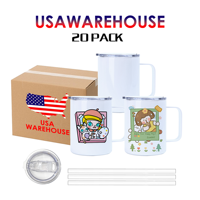 Lot de 25 mugs à café isothermes en acier inoxydable de 12 oz, double paroi sous vide, pour boissons froides et thé – Expédition depuis l'entrepôt américain