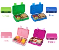 Aohea Boîte à lunch portable personnalisée pour enfants, ensemble de boîtes à lunch en plastique pour l'école, les tout-petits, les enfants, boîtes à lunch bento anti-fuite pour enfants