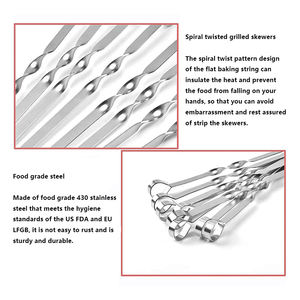 Brochetas Profesionales de Acero Inoxidable de 36/40/43 cm de Ancho para Barbacoa, Brochetas para <span class=keywords><strong>Kebab</strong></span>, para Cocina al Aire Libre - Product Image 3