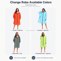 Robe de surf imperméable doublée en sherpa, à capuche, pour toutes les saisons, pour enfants et adultes, utilisation en extérieur