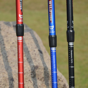 Bâton de randonnée super léger 7075, 3 sections, poignée droite, bâton de marche, bâton de randonnée comparable à un bâton en fibre de carbone - Product Image 3