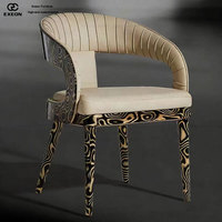 Canapé et fauteuil en tissu de luxe italien de nouvelle conception pour salle à manger. Chaise de salle à manger d'hôtel de luxe moderne pour hôtel créatif.