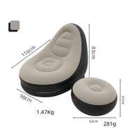 Fauteuil Gonflable et Canapé Gonflable Paresseux avec Pompe Gratuite et Repose-Pieds