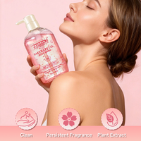 MOKERU Gel Douche aux Pétales de Fleurs, Parfum Floral Naturel avec Pétales de Fleurs Réels 500ml Vente en Gros OEM