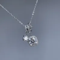Collier en argent sterling 925 MuShan, bijoux de luxe, moissanite brillante, pour filles, meilleur cadeau pour maman, colliers brevetés MST