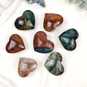 Cristal de <span class=keywords><strong>Jaspe</strong></span> Oceánico Pulido en Forma de Corazón de Alta Calidad, Cristal Artesanal para Regalo - Product Image 5