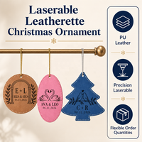 Ornements suspendus élégants pour arbres de Noël, cuir PU gravé au laser avec des motifs personnalisables