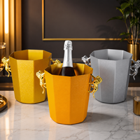 LiqVis Premium Lion Handle Gold New Style Stainless Steel Beer Wine Metal Cooler Tubs Ice Bucket for Bar Party Wedding