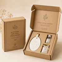 Petite boîte en carton ondulé personnalisée pour l'emballage d'ornements en céramique parfumés, boîte cadeau de luxe en carton pour l'expédition et le courrier