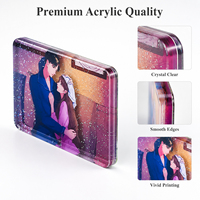 CNAWO Bloc acrylique transparent personnalisé avec logo gravé, motif dessin animé, impression UV, cube de présentation photo, en lucite, tendance et créatif