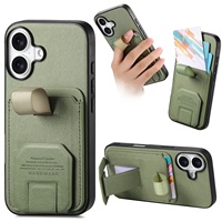 Étui de téléphone portefeuille de luxe en PU Fierre Shann avec porte-cartes et dragonne pour iPhone 16 Pro